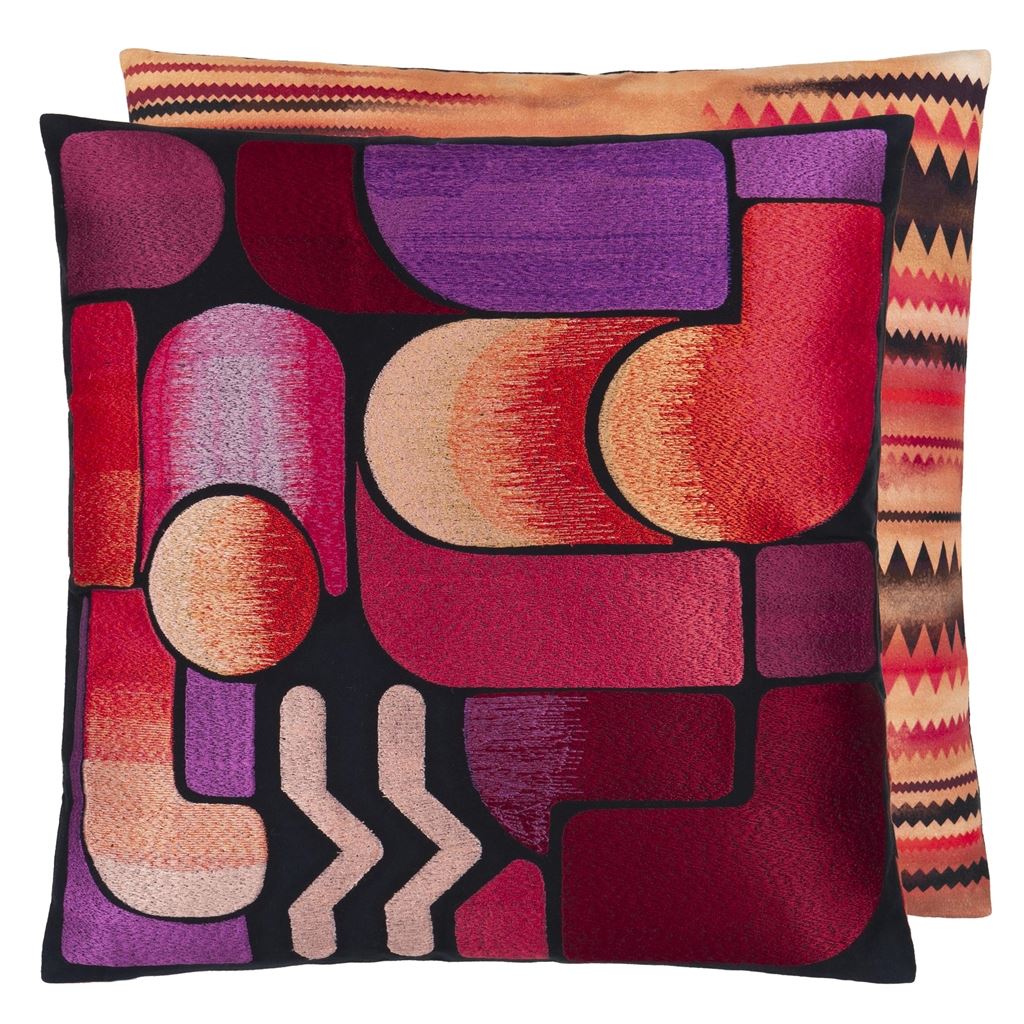 Lacroix Graphe Cushion By Christian Lacroix In Magenta Red